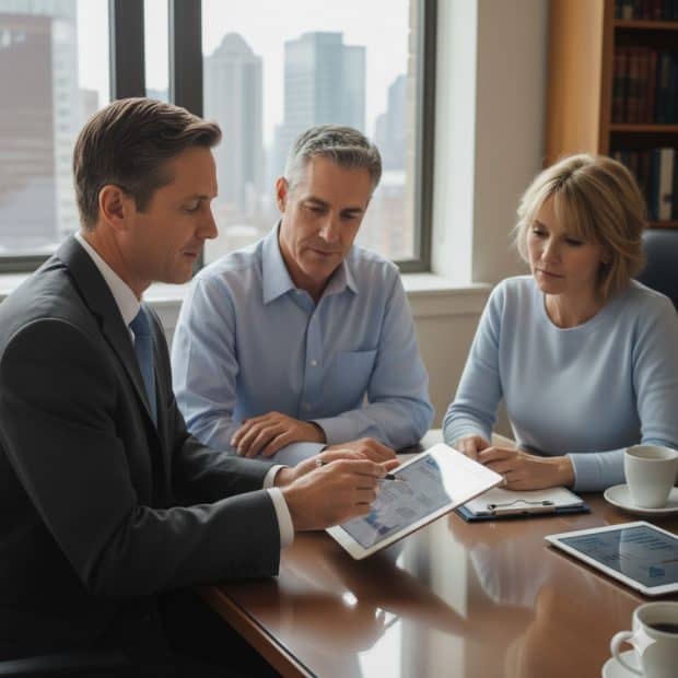 franchise attorney going over the FDD with a couple