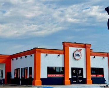 image of the peach cobbler franchise with drive thu