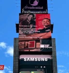goldman sachs small business billboard september 2024 presidential debate